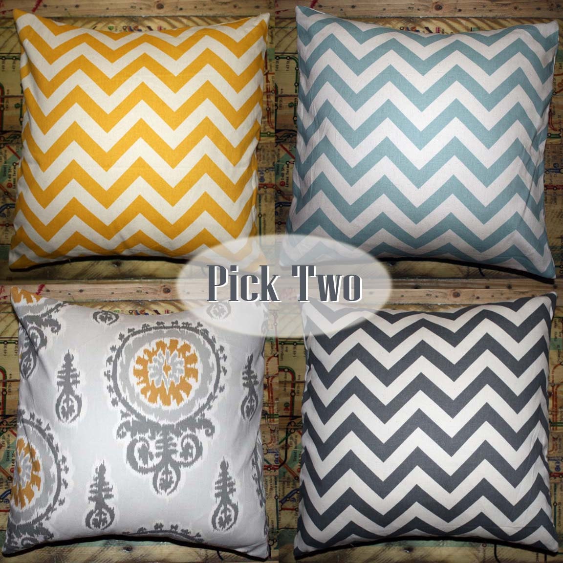 Chevron Pillow Cover Set of two 18" x 18"