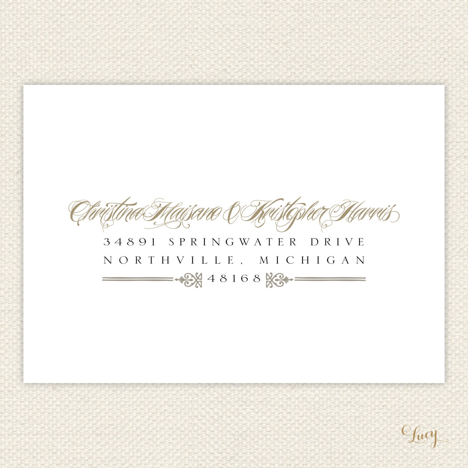 Vintage Gold Love and Marriage Wedding Invitation Suite, Purchase for a Sample of Package 1