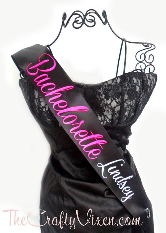 Bachelorette Sash With Name and Color Personalization