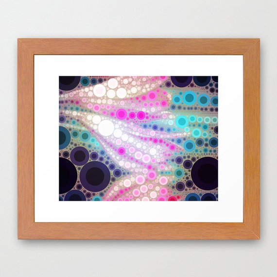 Abstract Flower Circle Illustration Framed Artwork Home/Nursery/Office Decor