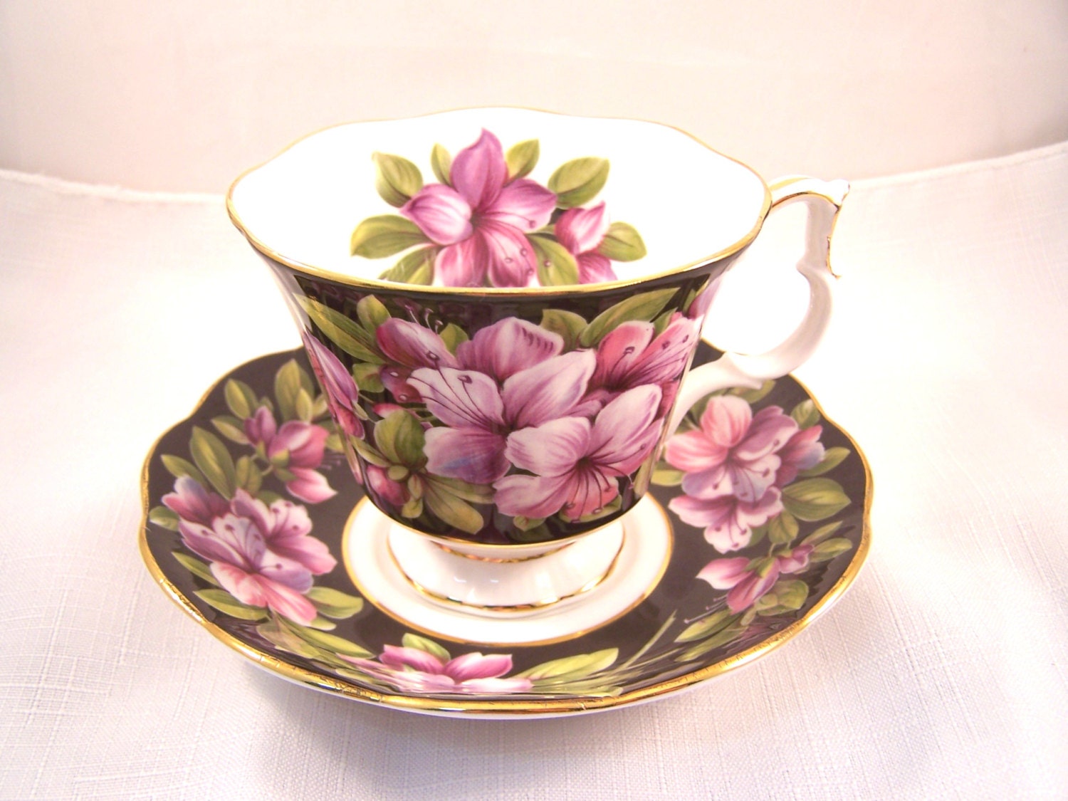 Royal Albert Azalea China Cup and saucer  One of a series of Six of Bouquet Series