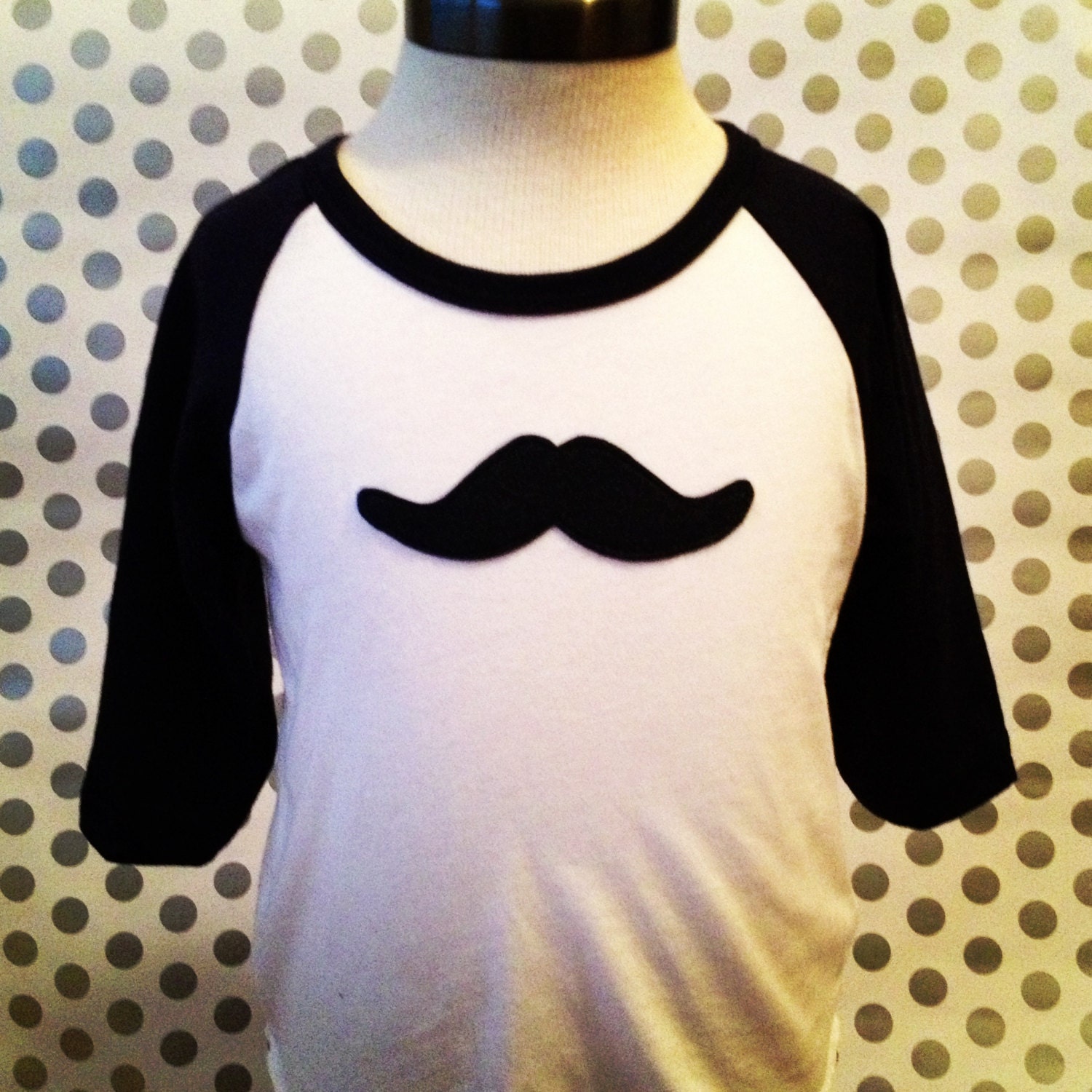 Mustache Girls Baseball Tshirt
