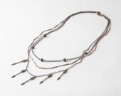 The Hunted necklace - arrows and pyrite on mixed raw gold chains