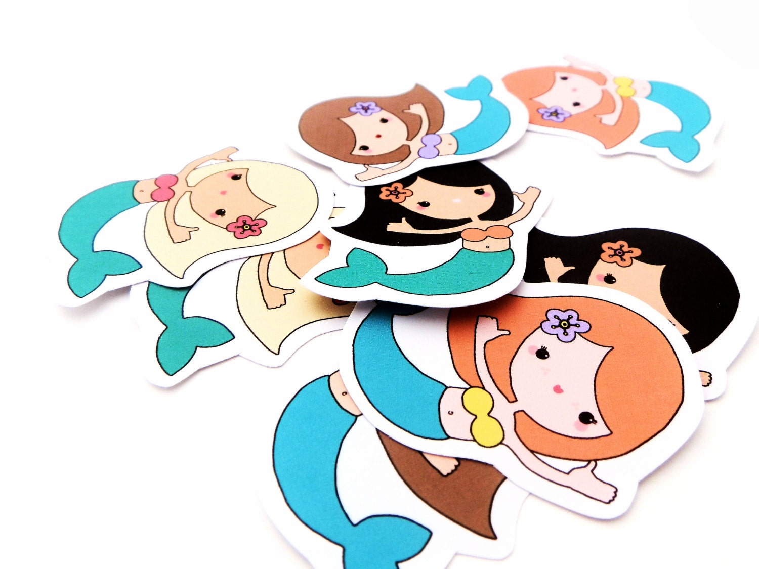 Cute mermaid stickers - pack of 8