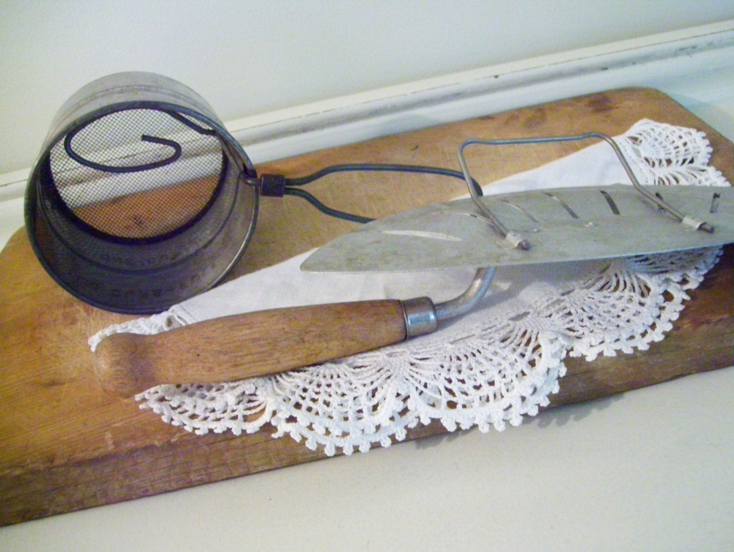 Vintage Strainer Sifter Duo 1950s