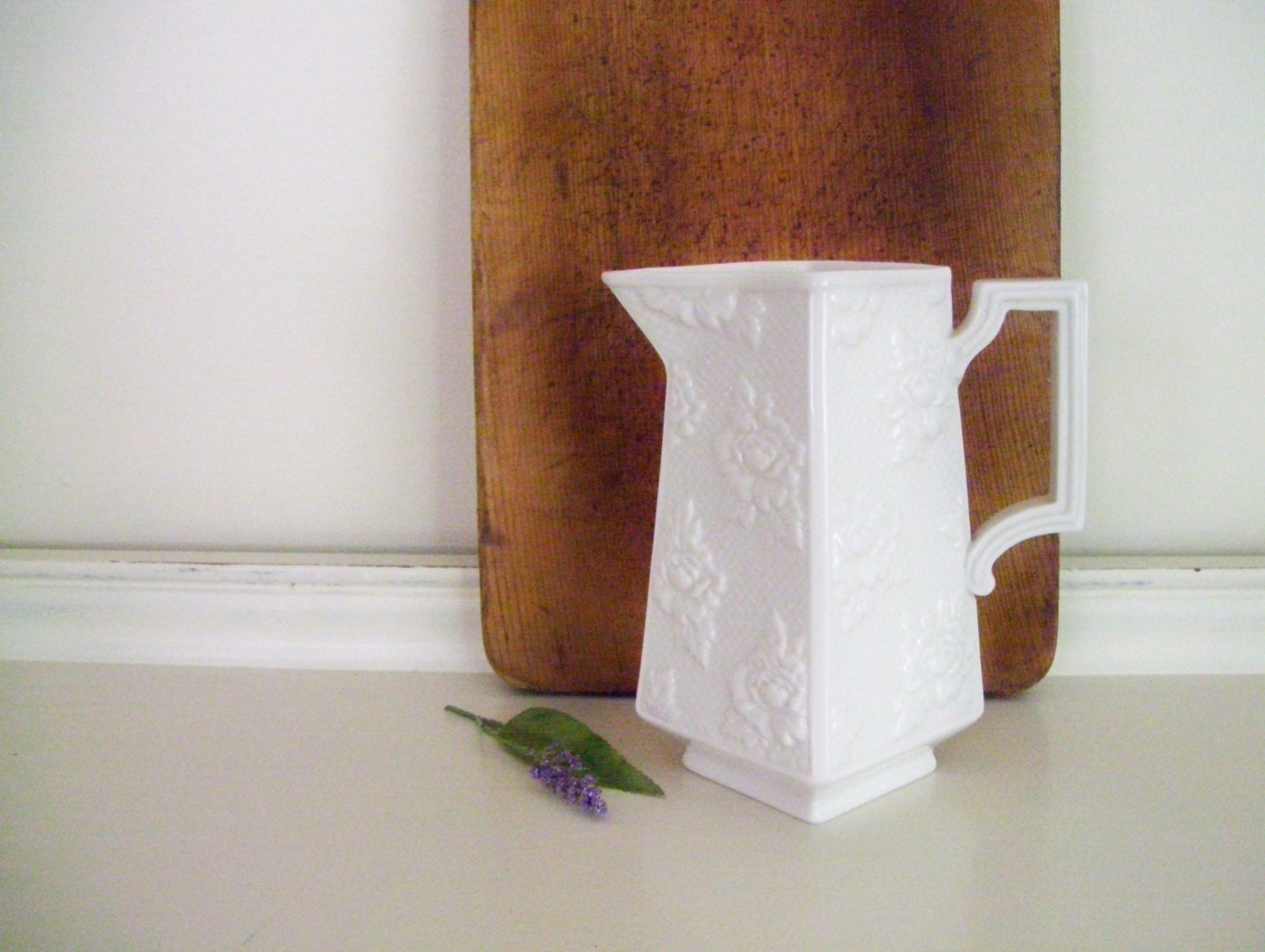 Vintage White Porcelain Pitcher
