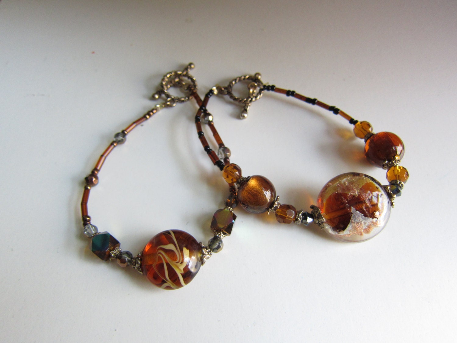 Amber Honey Blend Unique 2 piece Bracelet