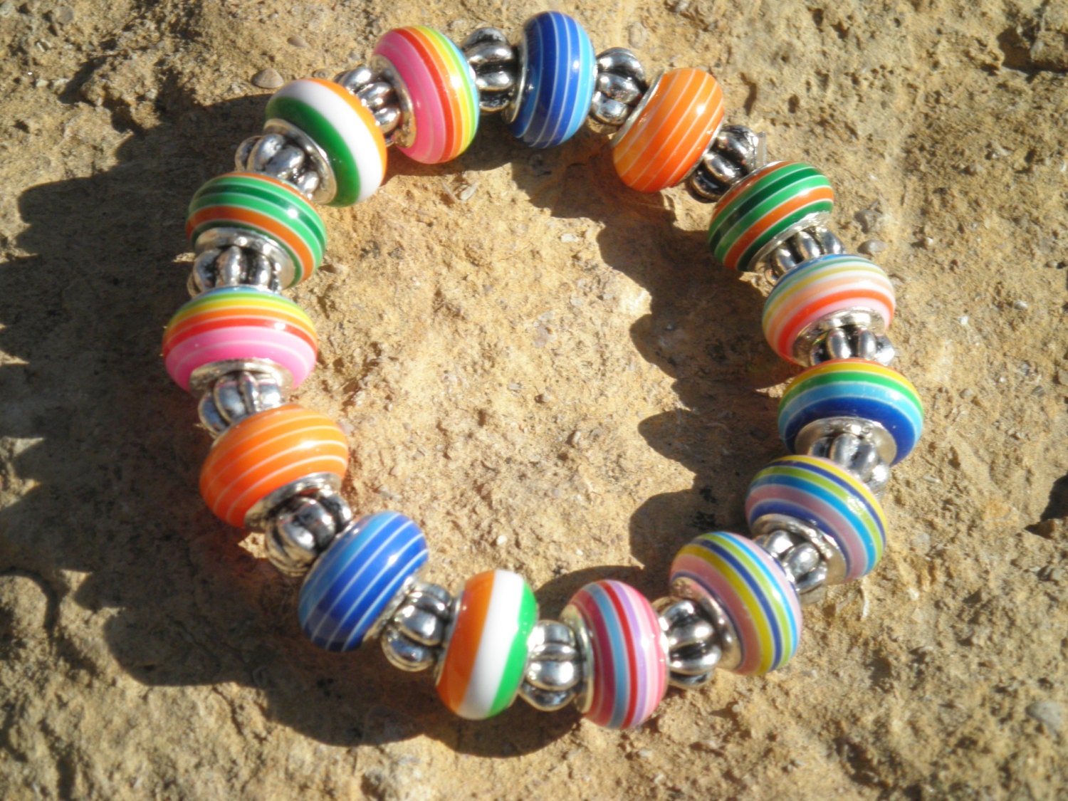 Candy Striped Stretch Bracelet