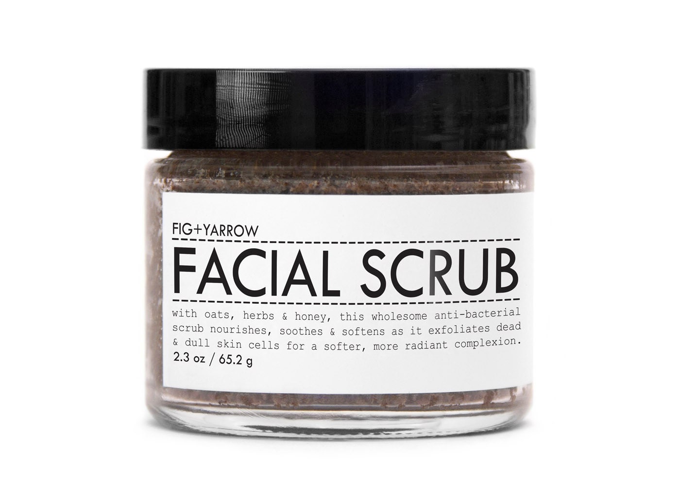 FACIAL SCRUB - 2.5 ounces - in glass jar - organic - apothecary