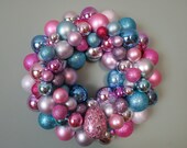 EASTER EGG Ornament Wreath--Pink Blue Silver