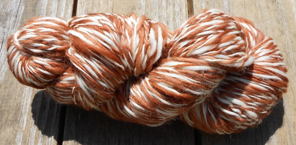 Handspun Yarn, Bulky Yarn, Coffee and Cream, 7 wpi, wool yarn, 232 yards, Wool Yarn