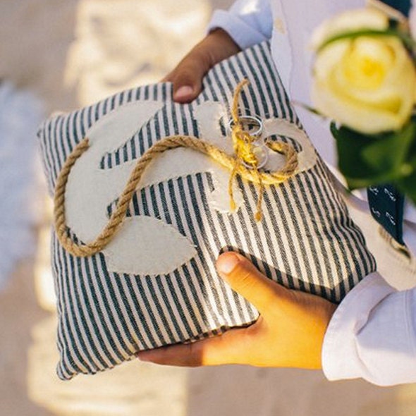 Custom wedding ring pillow