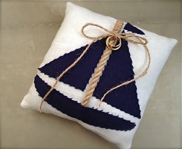 Ring bearer pillow, sailboat, nautical, beach, sail