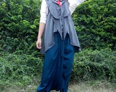 Ladies Tank Top, Over Top, Unique Accent, Top Grey Cotton Jersey.