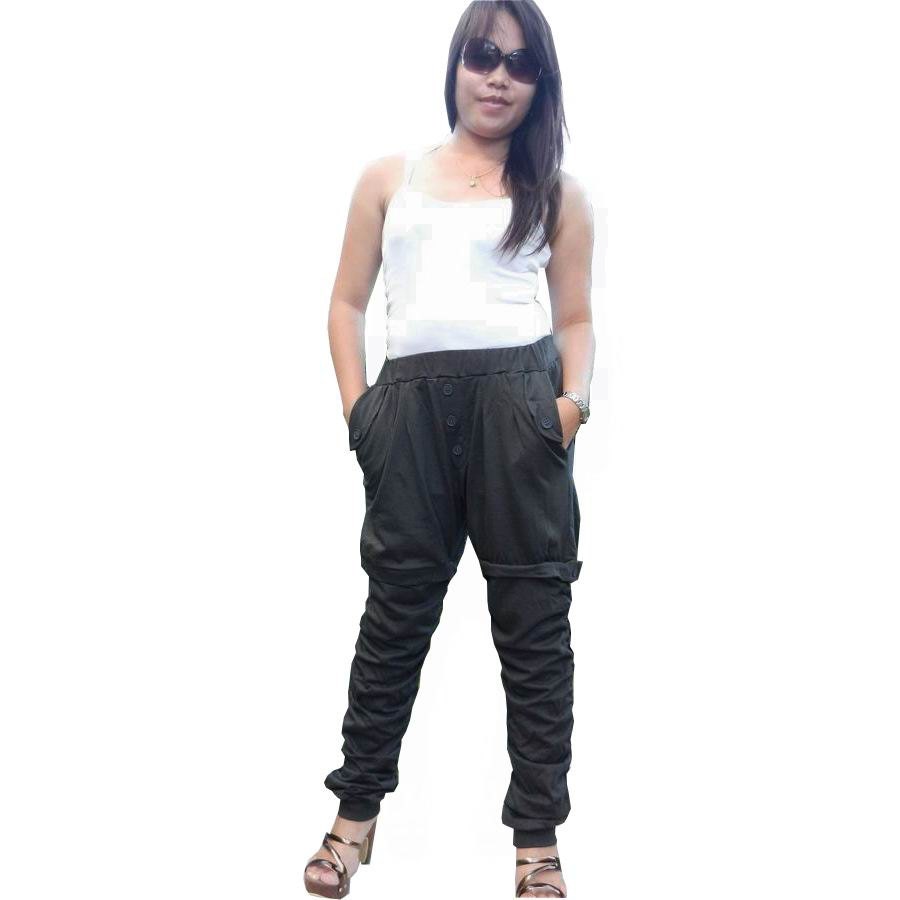 Ninja Ruffled Pant Traditional Style Comfortable,Unisex,Charcoal Grey Cotton jersey