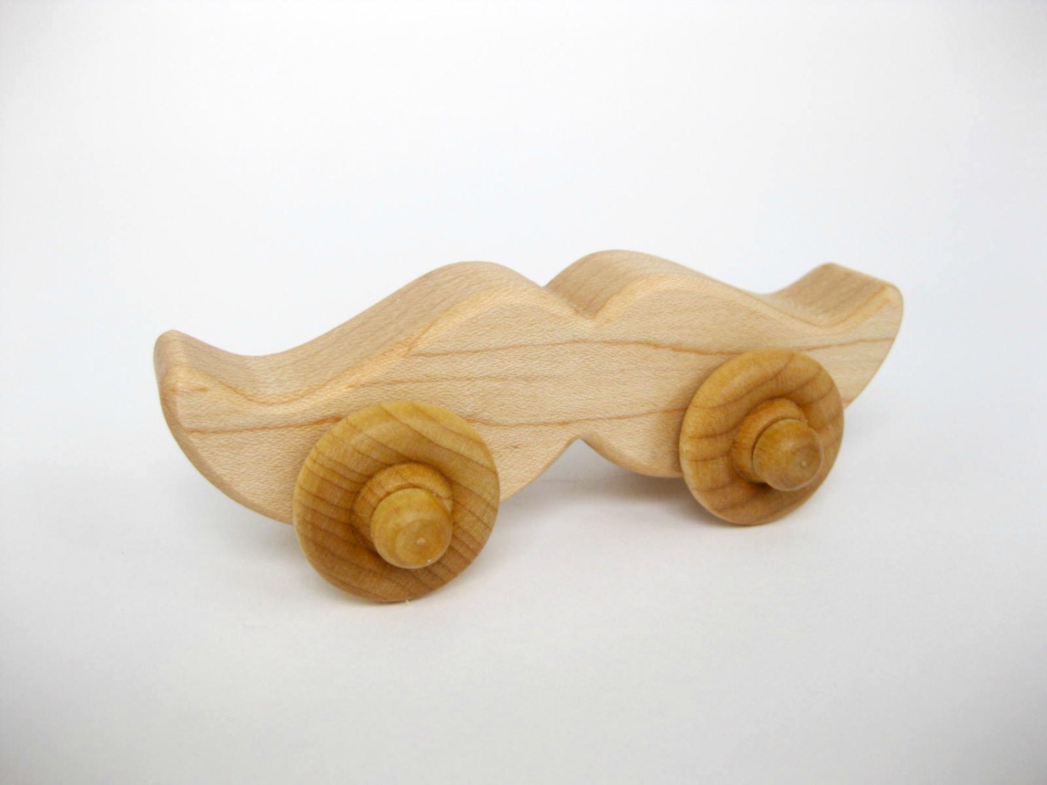 Organic Wooden Toy Mustache Car Wooden Natural Wood