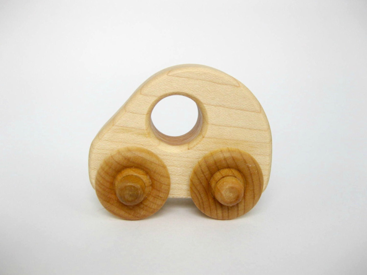 Little Organic Wood Toy Car Natural Maple