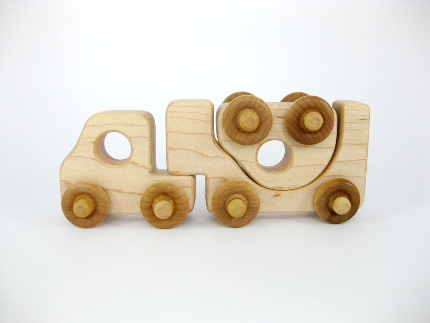 Wood Toy Car Transporter Truck Natural Maple