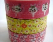 Cats Bears Flowers Deco Tape - Washi Tape Japan