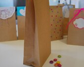 Paper Bag Brown Kraft - 20 Flat Bottom Bags / favour bags / wedding / party bags / gift wrap / packaging / recycled paper Il_170x135