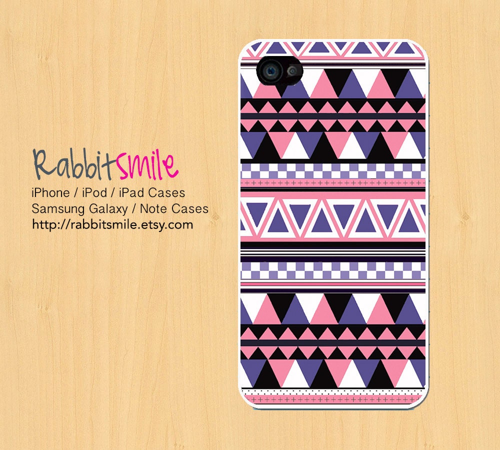 Violet Aztec Tribal iPhone 5 Case, iPhone 4 case, Geometric Pattern iPhone 4s Cover, Triangle Hard Plastic iphone 5 Cover, cases