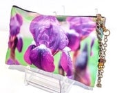 Photo Wristlet Purple Iris - Great Mother's Day GIft Spring Green Vibrant Floral