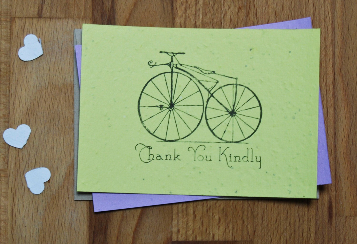 Plantable Seed Paper Thank You Cards, Vintage Bicycle- Set of 10