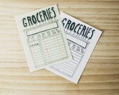 grocery store shopping list - PDF printable - hand lettered and illustrated