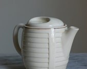 Vintage Porcelier Ceramic Teapot with Hand Painted Flamingo