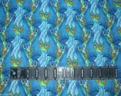 Fabric remnants Peacock head study 14x43 inches