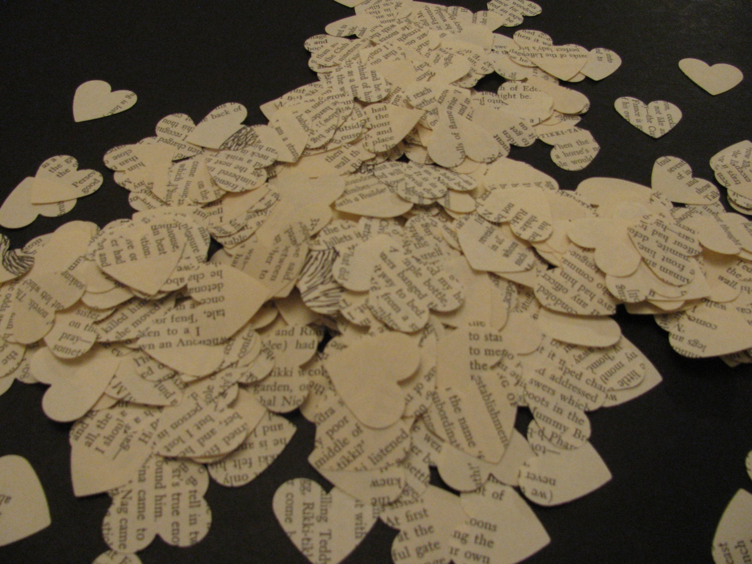 Vintage Book Page Heart Confetti Rudyard Kipling Collection Wedding Reception Table Centerpiece Upcycled Book 500 pieces