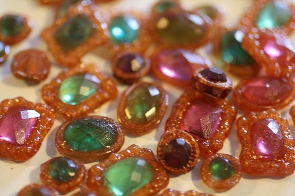 Assorted Isomalt jewels, isomalt gems for cake decorating, edible gems