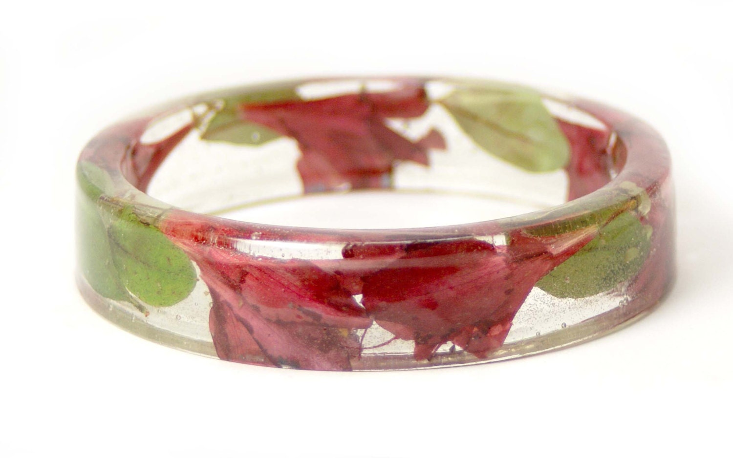 Real Flower Resin Jewelry- Flower Jewelry- Resin Jewelry- Pink Bracelet- Green Bracelet- Jewelry made with Real Flowers