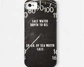 Nautical iPhone 4 Case, Black Depth Gauge, Boating iPhone Case, Nautical Samsung Galaxy Case, Black, Manly, Masculine, For Dad, For Man.