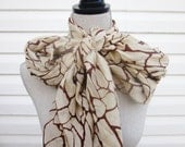 personalized crackle beige scarf/light spring scarf/personalized beige brown scarf/fashion scarf