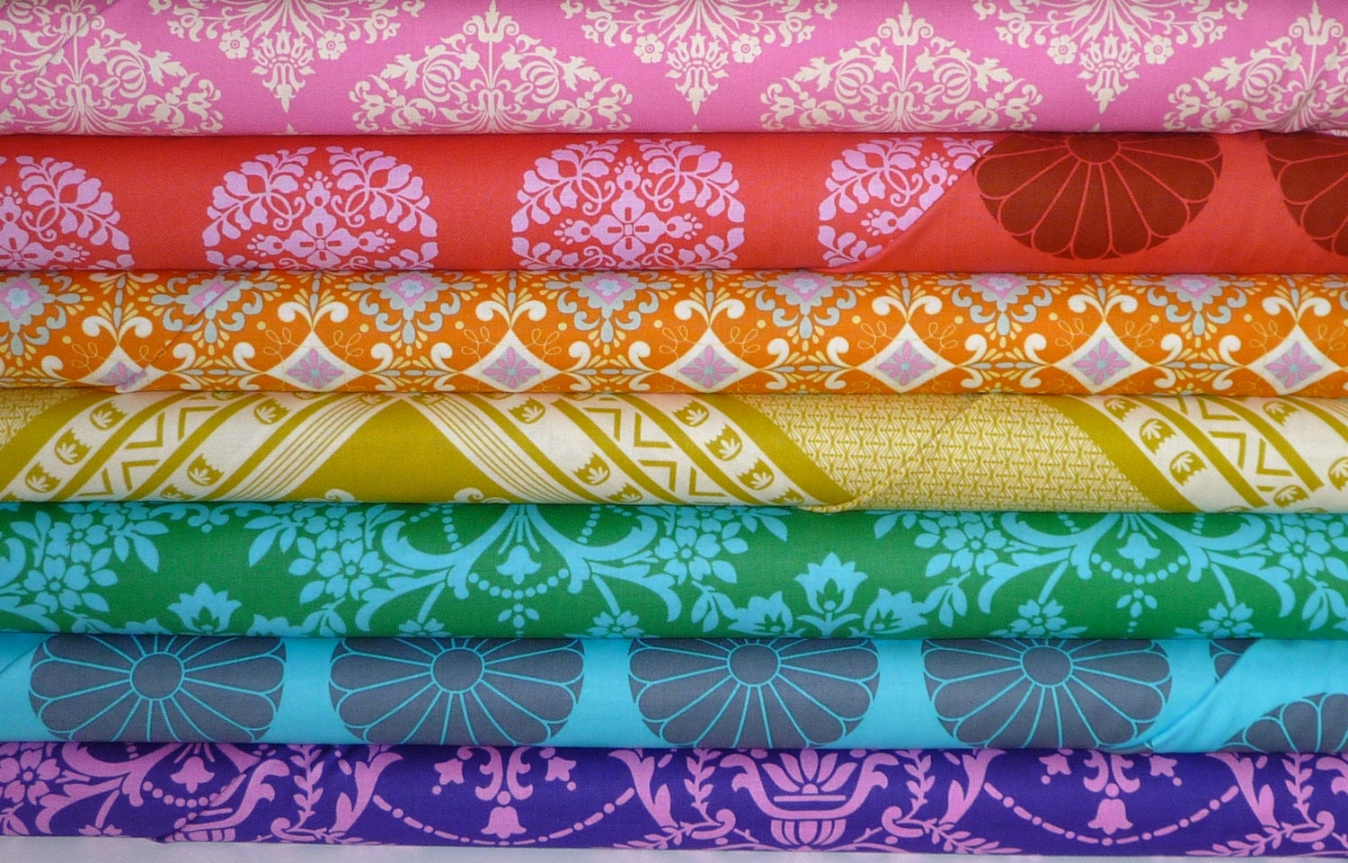 Half Yard Each, "Boho Spectrum " Bundle, 3.5 yards total, Amy Butler, Jennifer Paganelli, Anna Maria Horner, Quilting Cotton