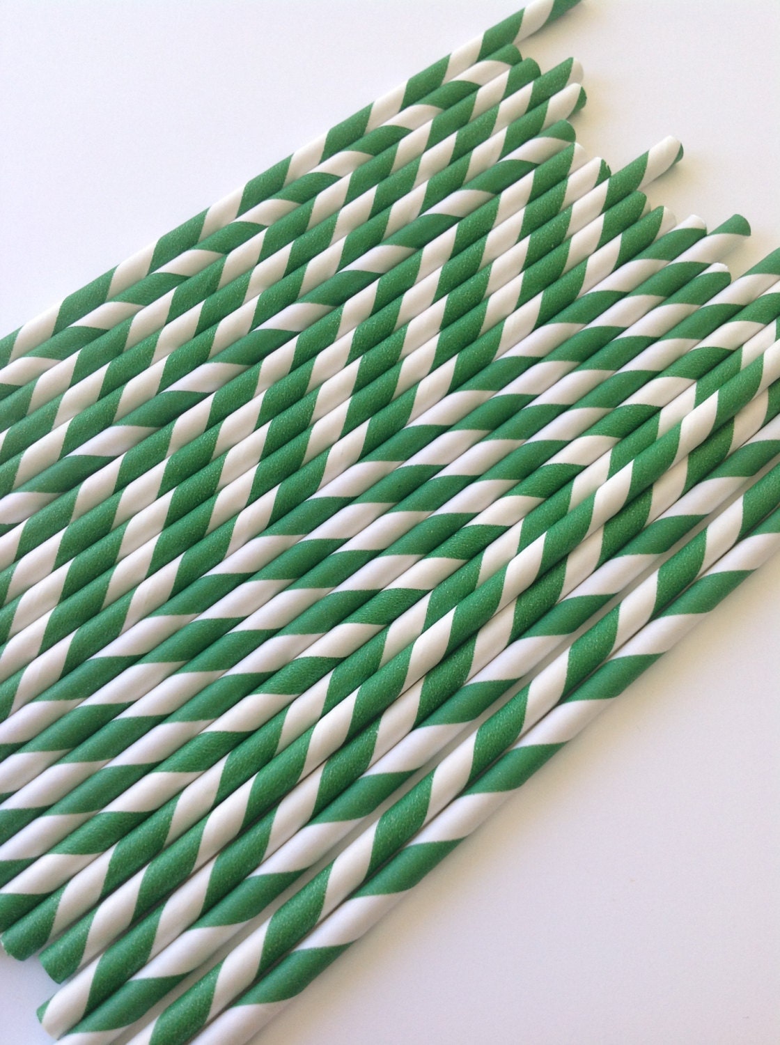 NEW to Serendipity Party Shop-Dark Green Striped Paper Straws Il_570xn