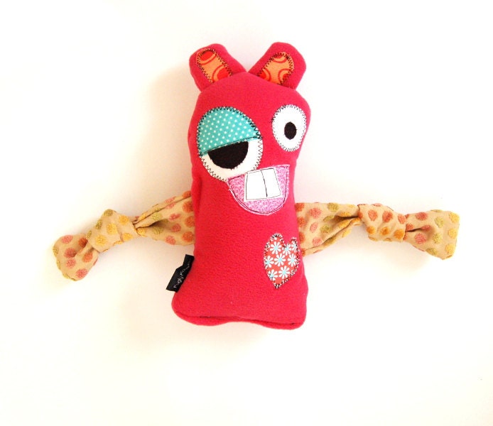 Large Plush SQUEAKER FREE Dog Toy with Secret Heart Fortune- The Natalie by Fugly Friends