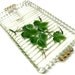 Set of 3 Painted Ivy Vintage Anchor Hocking Snack Plates Boopie Clear Glass