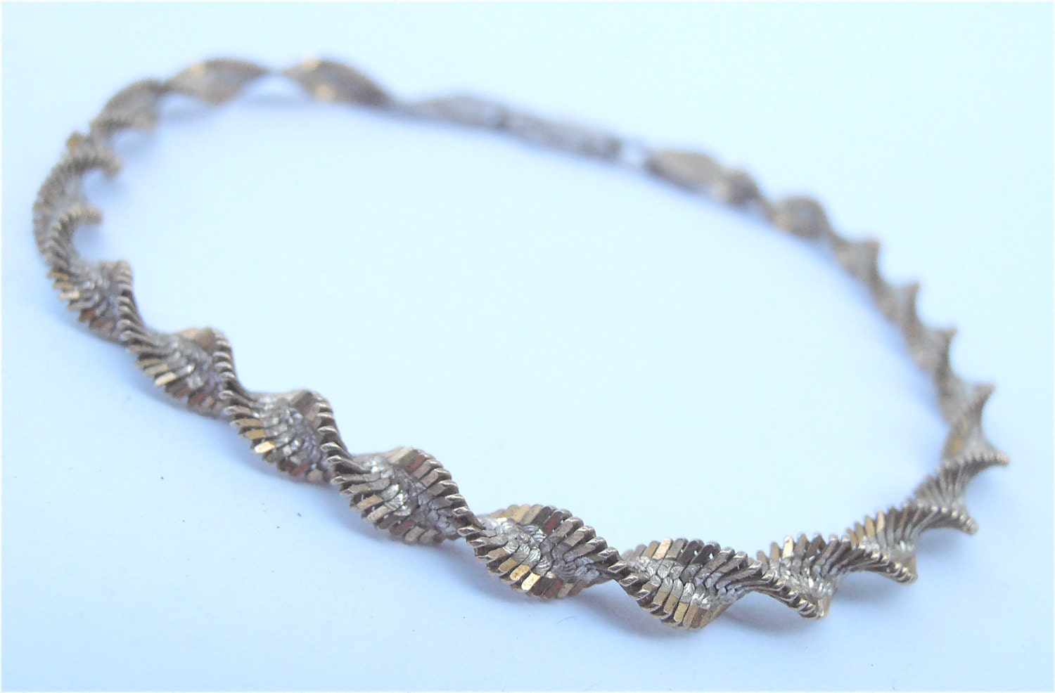 Vintage Spiral Silver Bracelet Silver Twisted Bracelet Italian Bracelet Silver Spiral Bracelet Silver Two Tone Bracelet Tennis Bracelet FAS