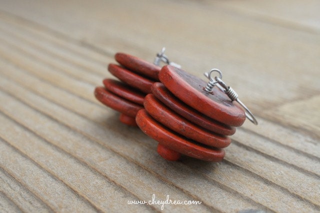 BIG RED EARRINGS by Cheydrea