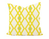 Cotton Pillow Cover - Canary Diamond, 18" x 18"  Artwork, Illustration, Geometric, Modern, Illustration