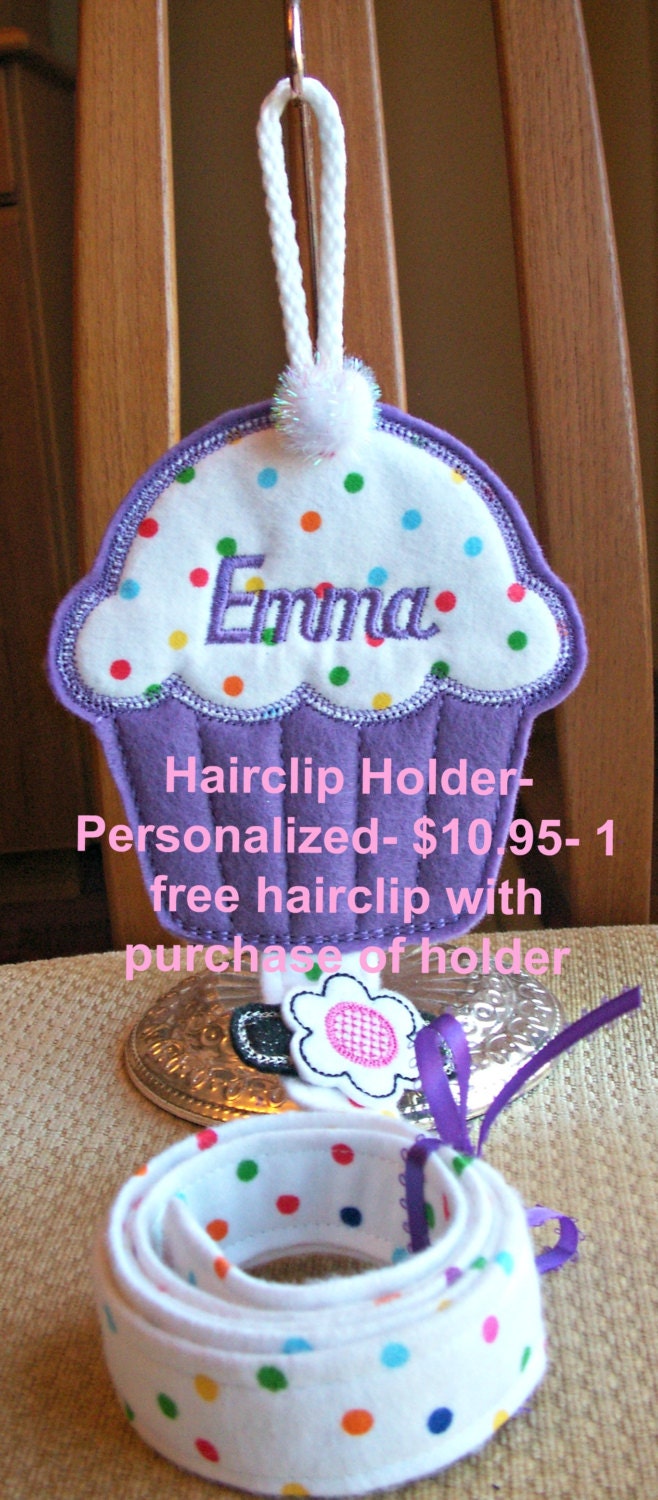 Personalized Hair Clip Holder for Girl's Barrettes, Clips, Clippies