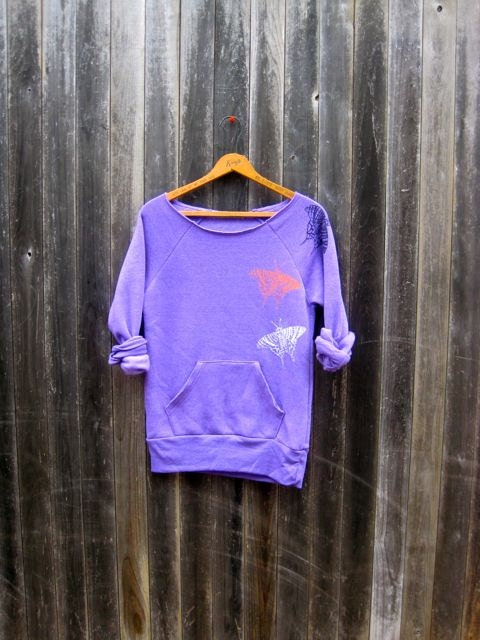 fluttering Moths Sweatshirt, Butterfly Sweater, Spring Pullover, Yoga Pullover, S,M,L,XL