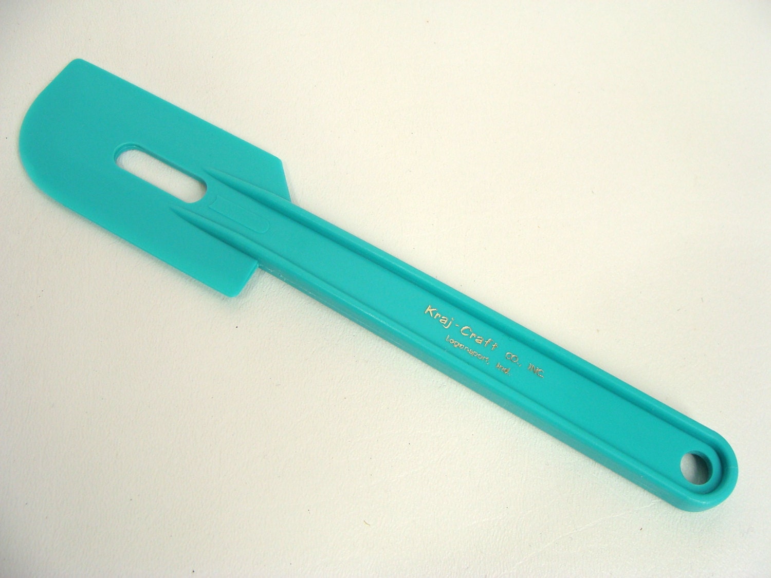 60s Robins Egg Blue Promotional Advertising Plastic Bakers Spatula never used