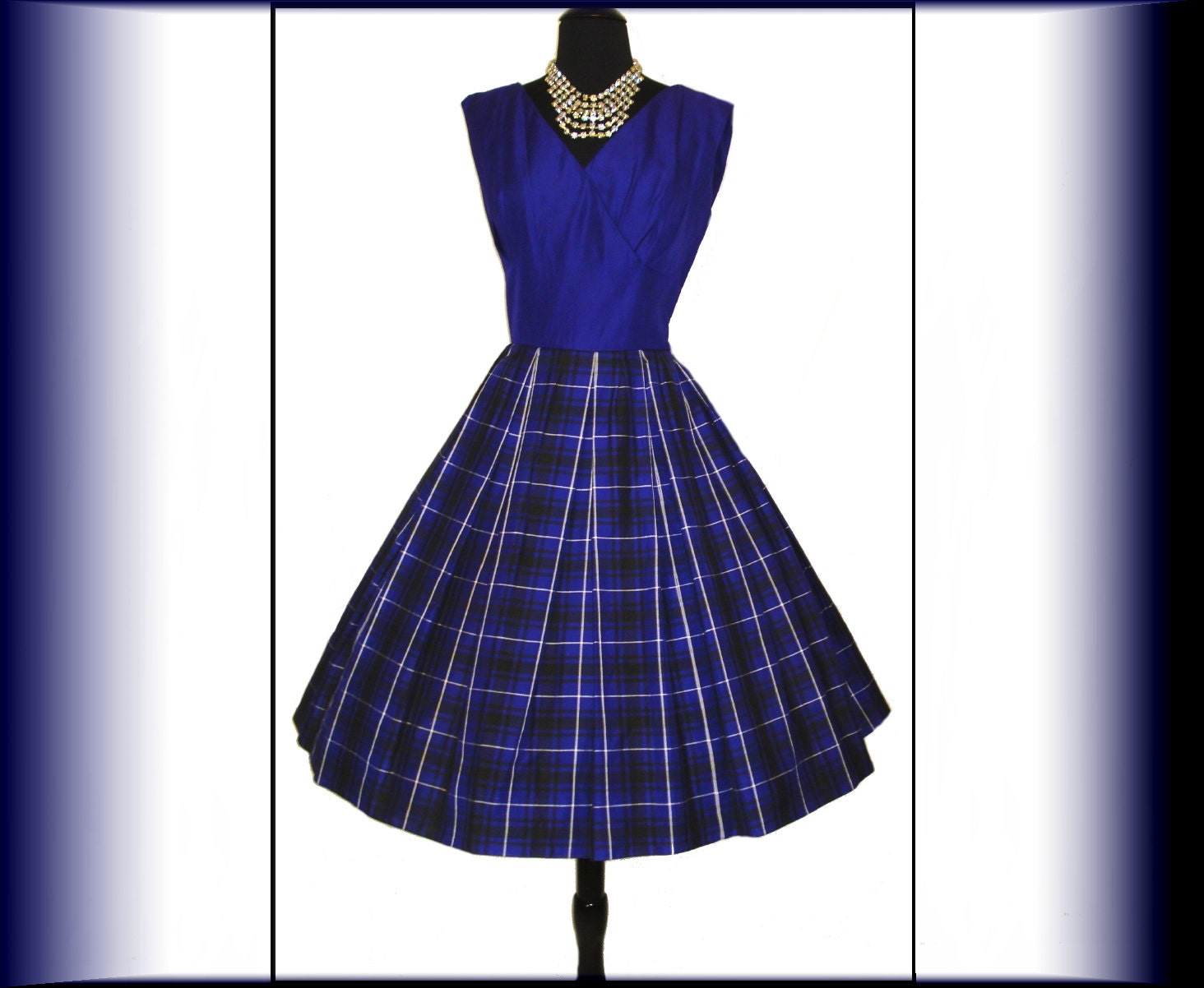 Vintage 1950s Dress Designer Suzy Perette New Look Full Skirt Femme Fatale Garden Party Mad Man Prom Pinup Bombshell Rockabilly Ballerina