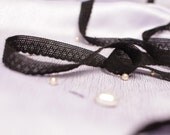 1/2" black cotton crochet lace trim braid any length goth victorian steampunk