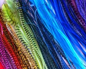 Feather Extensions (YOU Choose) Salon Grade- 6 Feathers Pre-tipped with salon quality adhesive : Micro Link Included