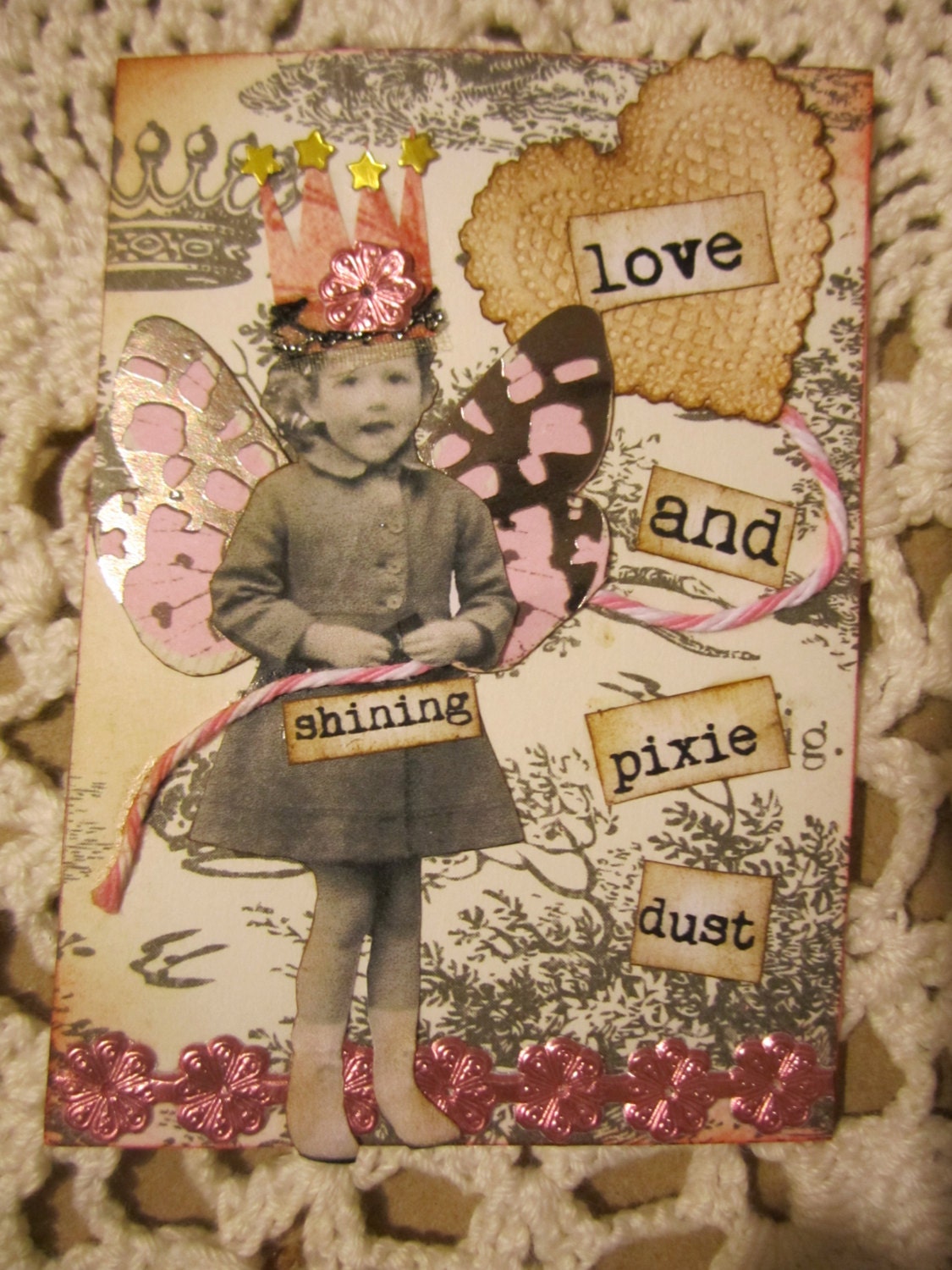 ACEO, Collage Art Card, Mini Art Card,Handmade Art