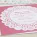 Printable Wedding Invitation Set - Doily